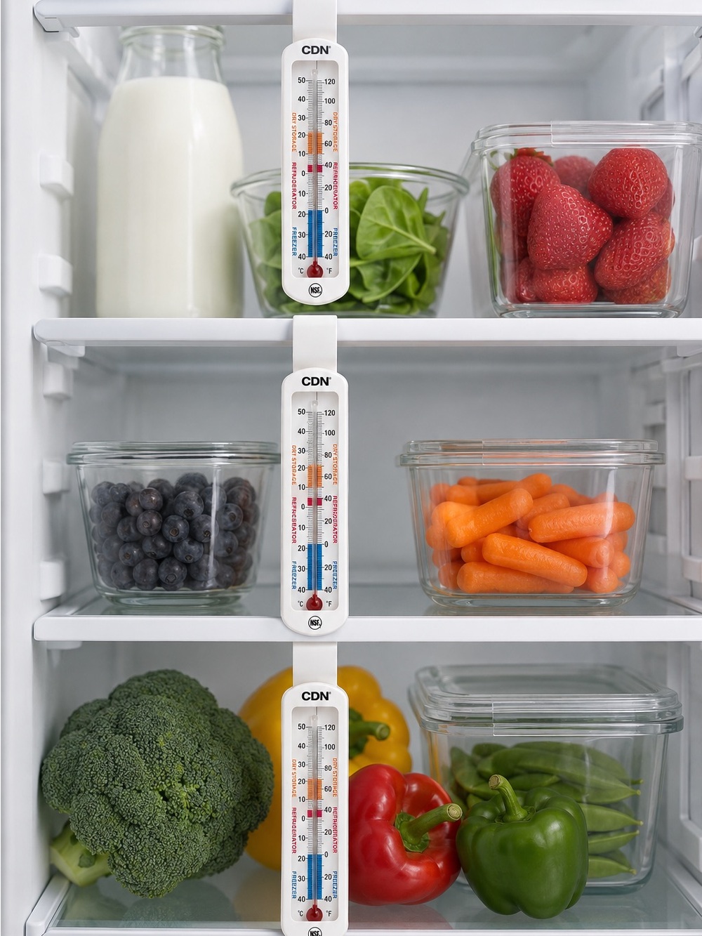Set of 2 White Refrigerator/Freezer Thermometer